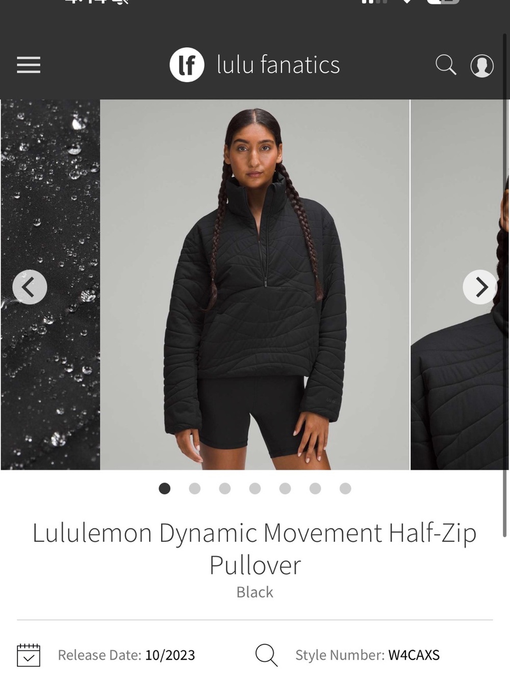 lululemon athletica Dynamic Movement Quilted Half-Zip Pullover - Black